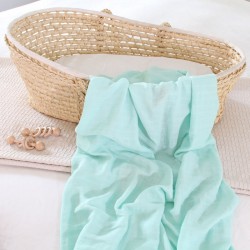 Mint Green Bamboo Muslin Swaddle Blanket