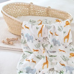 Safari Bamboo Muslin Swaddle Blanket