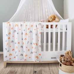 Rainbow Bamboo Muslin Swaddle Blanket