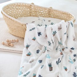 Cacti Bamboo Muslin Swaddle Blanket