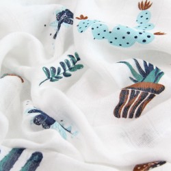 Cacti Bamboo Muslin Swaddle Blanket