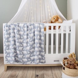 Polar Bear Bamboo Muslin Swaddle Blanket
