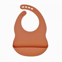 Silicone Pocket Bib Rust