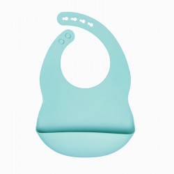 Silicone Pocket Bib Aqua