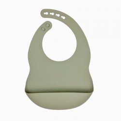 Silicone Pocket Bib Olive