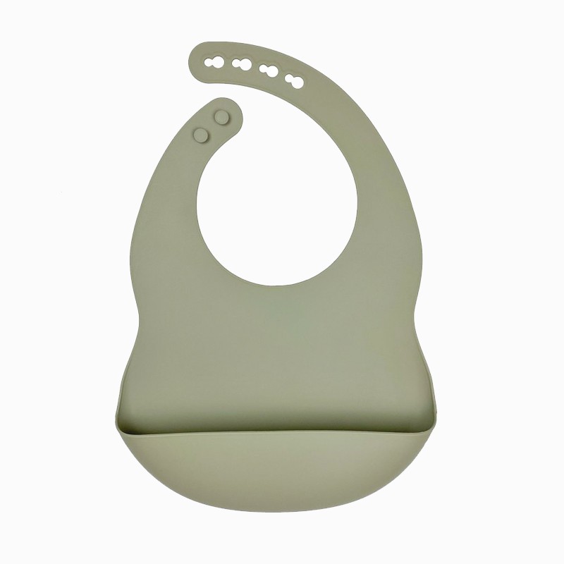 Silicone Pocket Bib Olive