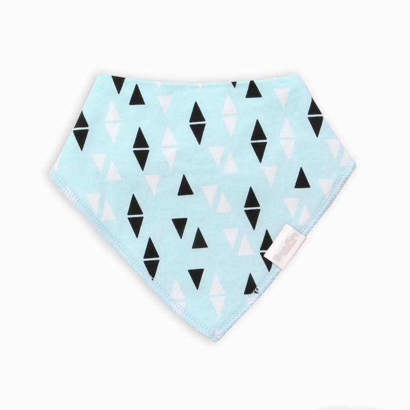 Organic Cotton Bandanna Bib Blue Triangles