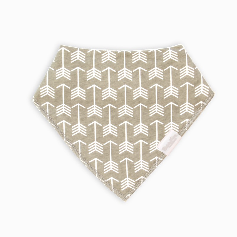 Organic Cotton Bandanna Bib Arrows on Grey