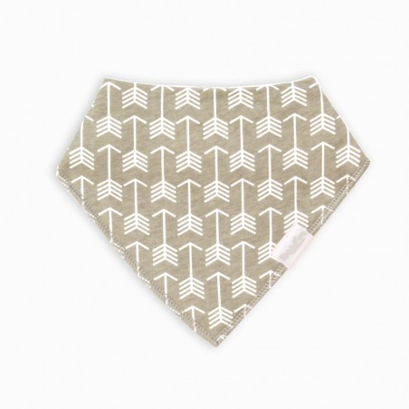 Organic Cotton Bandanna Bib Arrows on Grey