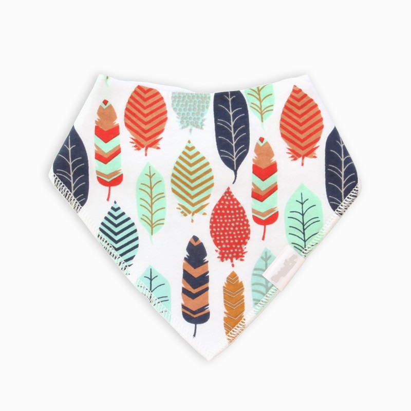 Organic Cotton Bandanna Bib Feathers