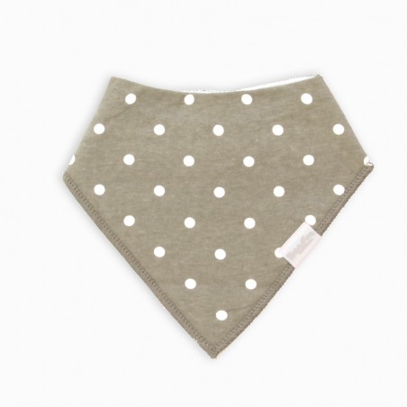 Organic Cotton Bandanna Bib Dots on Grey
