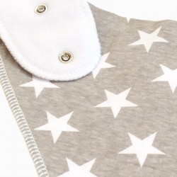 Organic Cotton Bandanna Bib Stars on Grey