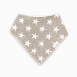 Organic Cotton Bandanna Bib Stars on Grey