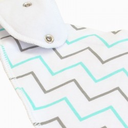 Organic Cotton Bandanna Bib Aqua Zig Zag