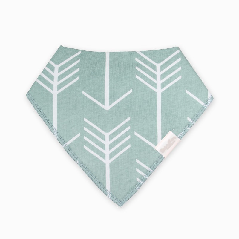Organic Cotton Bandanna Bib Sage Arrows