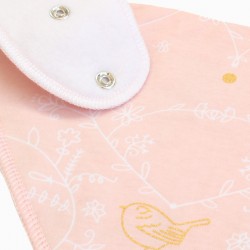 Organic Cotton Bandanna Bib Pink Bird