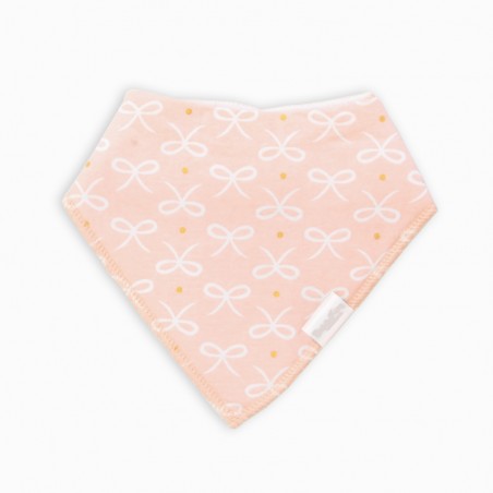 Organic Cotton Bandanna Bib Pink Bows