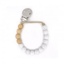 Pacifier Clip Speckled White