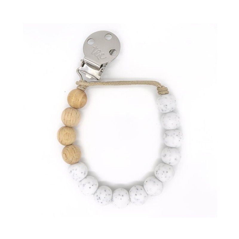 Pacifier Clip Speckled White