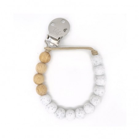 Pacifier Clip Speckled White