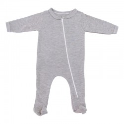 Cotton Footy Romper 0 - 3 Months Grey