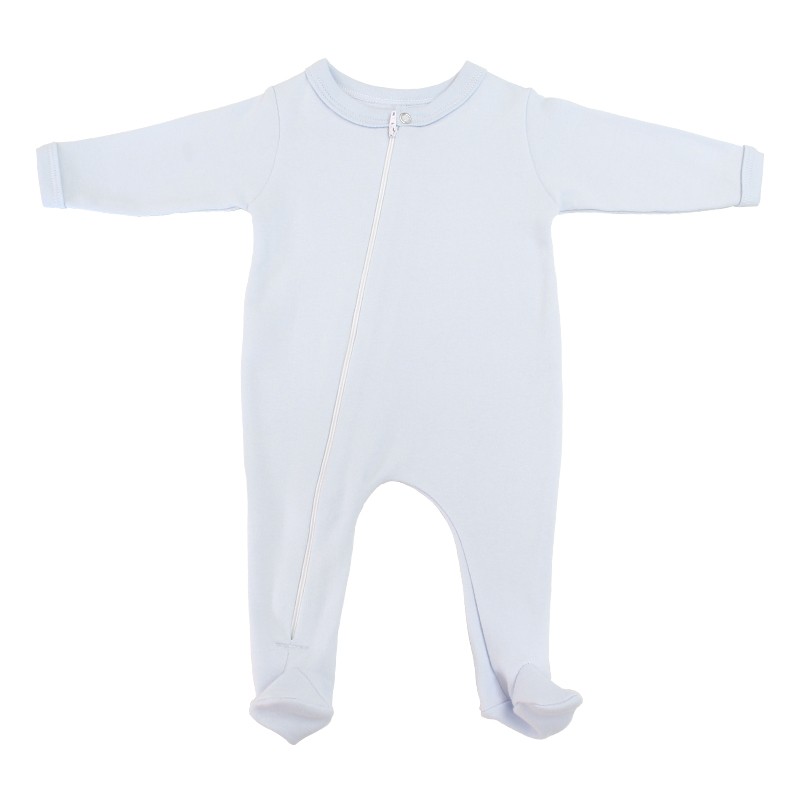 Cotton Footy Romper 0 - 3 Months Blue