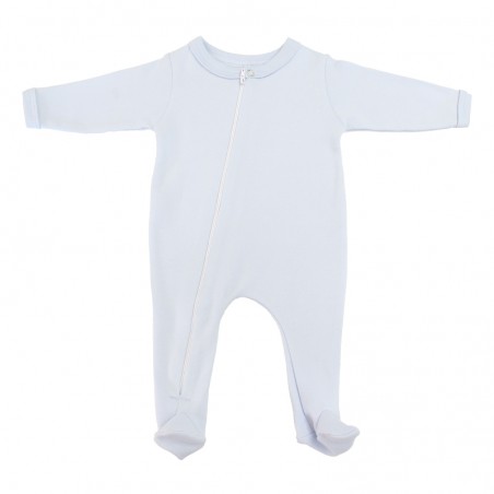 Cotton Footy Romper 0 - 3 Months Blue