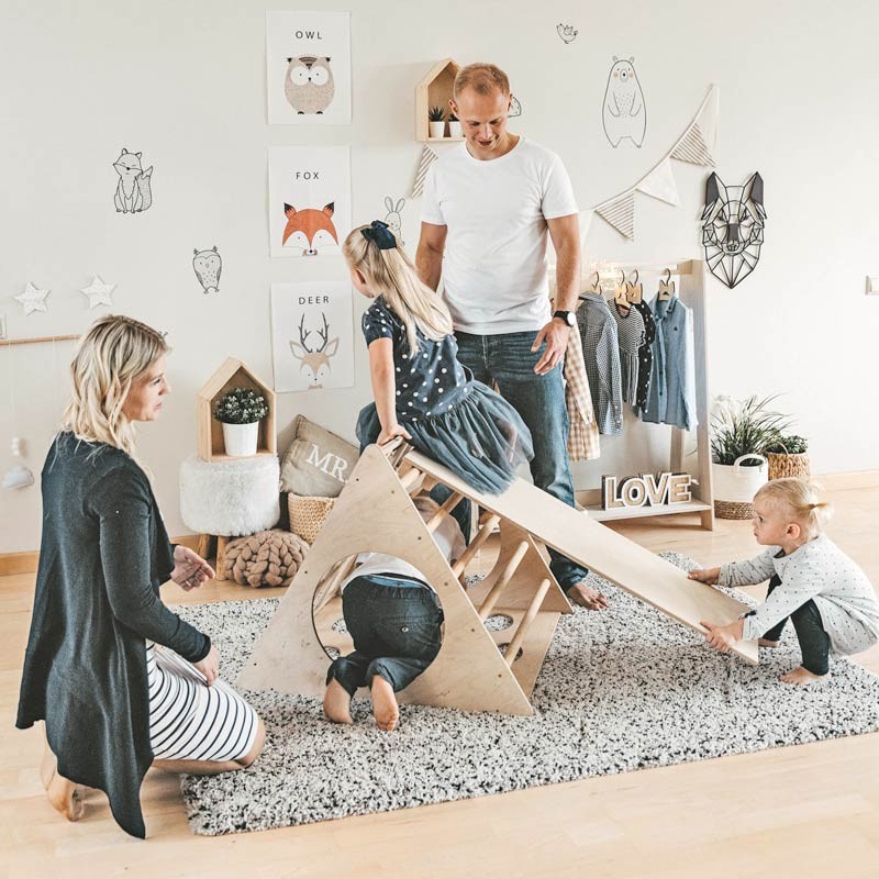 Pikler Triangle Play Gym & Slide