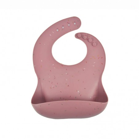 Silicone Pocket Bib Confetti Raspberry
