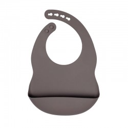 Silicone Pocket Bib Dark Grey