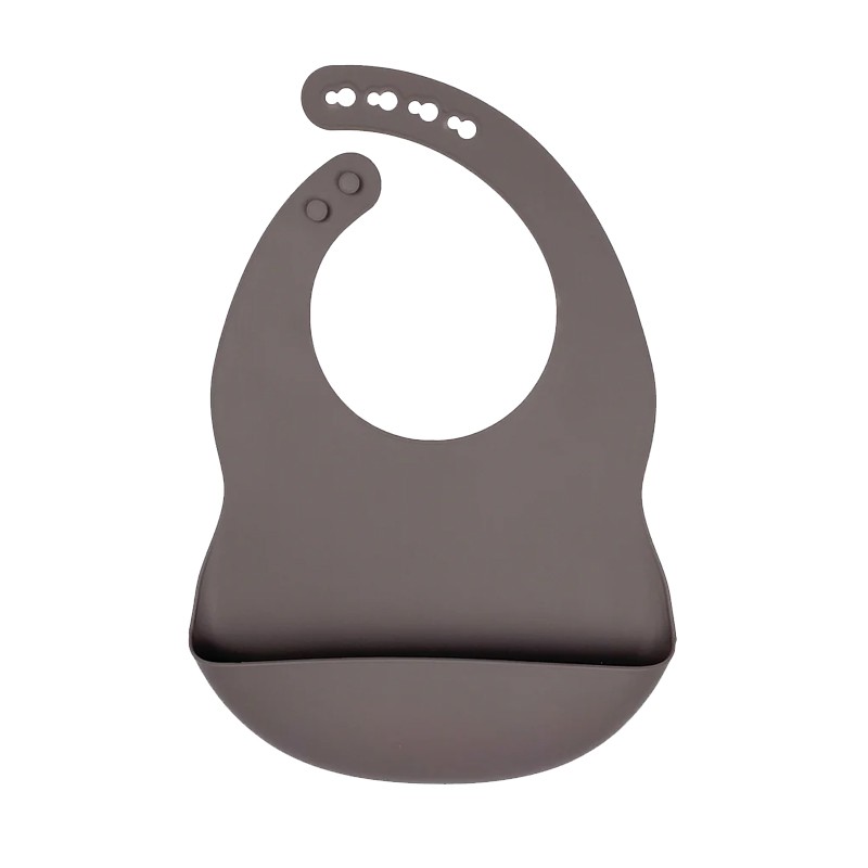 Silicone Pocket Bib Dark Grey