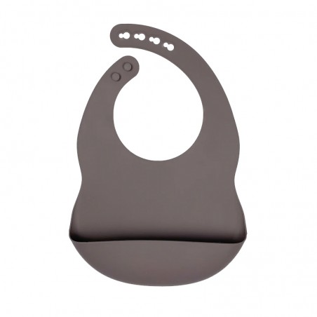 Silicone Pocket Bib Dark Grey