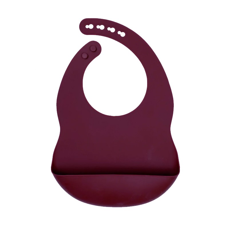 Silicone Pocket Bib Plum
