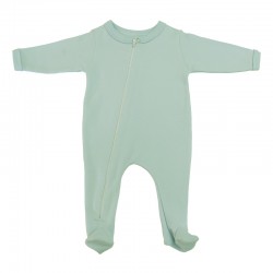 Cotton Footy Romper 0 - 3 Months Sage