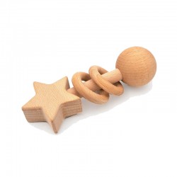Beech Wood Star Teething Rattle