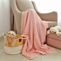 Bunny Hop Bamboo Muslin Swaddle Blanket