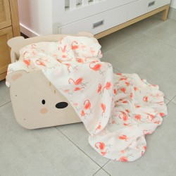 Watercolour Flamingos Bamboo Muslin Swaddle Blanket