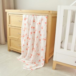Watercolour Flamingos Bamboo Muslin Swaddle Blanket