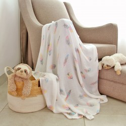 Feathers Bamboo Muslin Swaddle Blanket