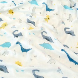 Dino Baby Bamboo Muslin Swaddle Blanket