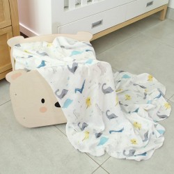 Dino Baby Bamboo Muslin Swaddle Blanket