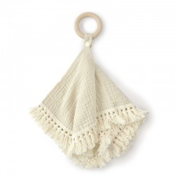 Muslin and Beech Wood Teether Stone