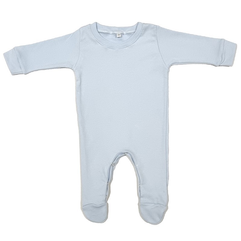 Cotton Footy Romper 0 - 3 Months Blue