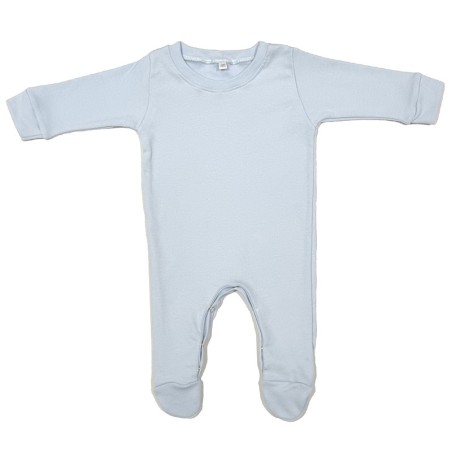 Cotton Footy Romper 0 - 3 Months Blue