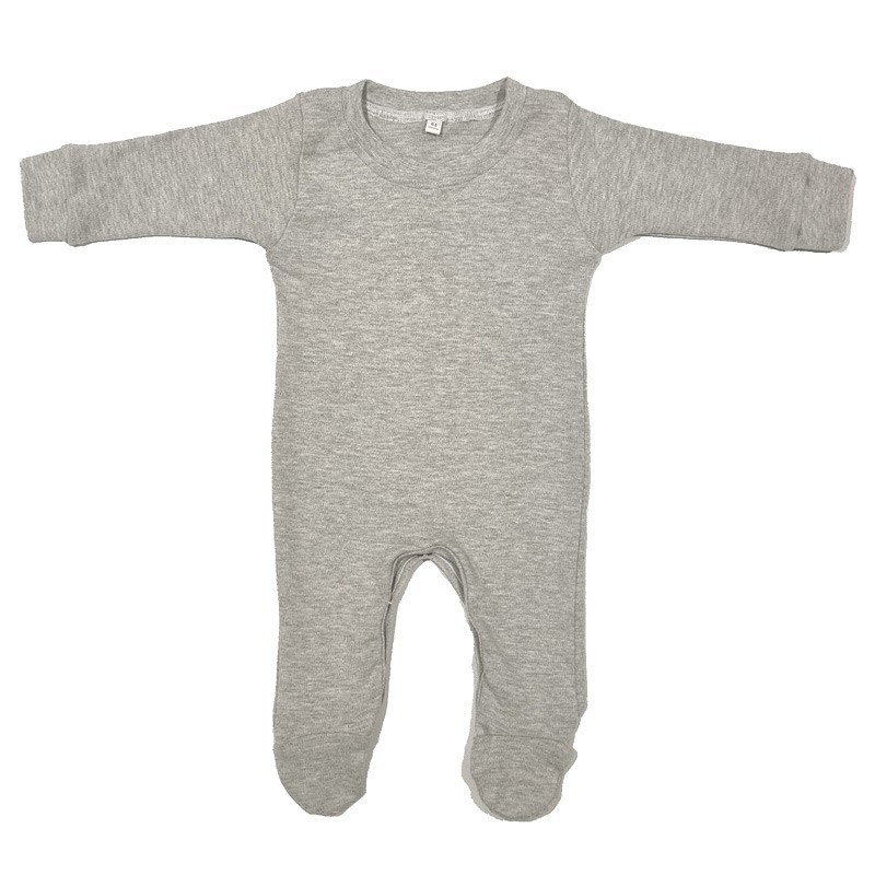 Cotton Footy Romper 0 - 3 Months Grey
